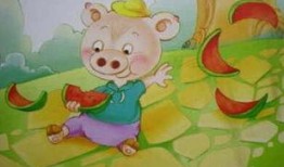 动画小猪吃瓜,欢乐田园趣事多